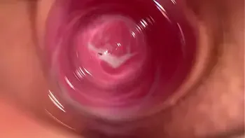 Camera deep inside Mia's vagina