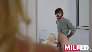 Sneaky Stepmom SPIES & Masturbates Watching her Stepdaughter Suck her Boyfriend's Cock — MILFED