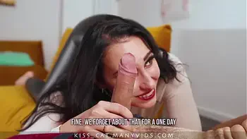 Busty Stepmom improve Throat & Rimming skills by the Stepson / Kisscat.xyz