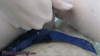 Flashing my dick in front of a hot girl in public pool and helps me and fuck - it's very risky with couple near - P2