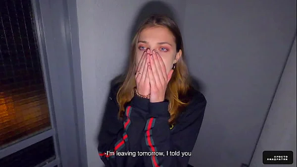 While Parents Are At Home We Fuck In The Staircase - Cum In Panties And Wear - POV - Public