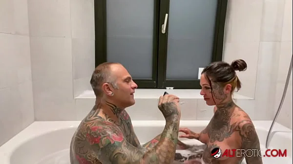 Tattooed hottie Lucy ZZZ fucked hard in the bathtub