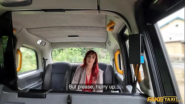 Fake Taxi - slim French redhead in a hurry can barely fit a huge Italian cock inside her tight pussy