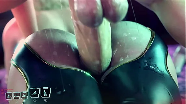 Sexy animation futanari, huge dickgirl's cock fucks naked Meredith Stout in anal and cum inside - Cyberpunk porno
