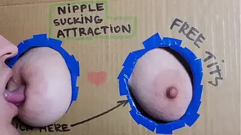 Glory hole nipple sucking and licking