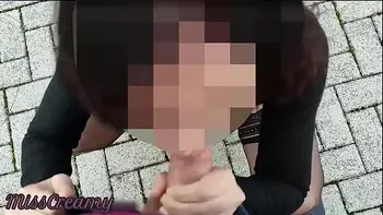 flash - I pull out my cock in front of a young girl in the public park and she helps me cum - it's very risky - MissCreamy