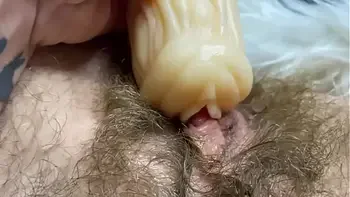 Huge erected clitoris fucking vagina deep inside big orgasm