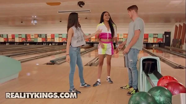Gorgeous ebony (Julie Kay) rides hard cock at bowling centre - Reality Kings
