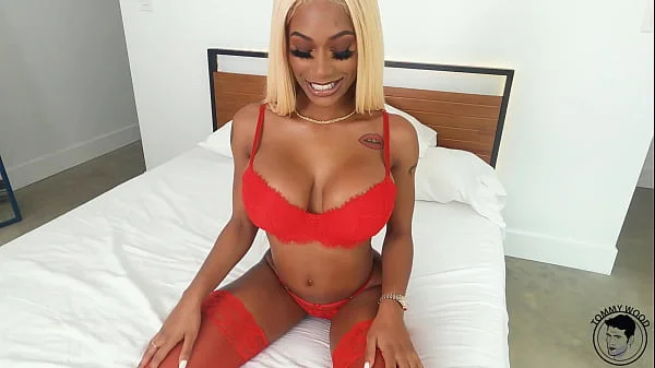 Ebony with Big Boobs Filled Up