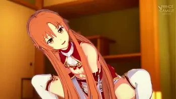 Asuna unplanned sex POV in a village room online