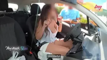 Thay Ksada Hotwife and very naughty wife showing off to the seller on the street and letting him play - with english subtitles