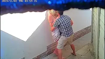 Cctv camera caught couple fucking outside public restaurant