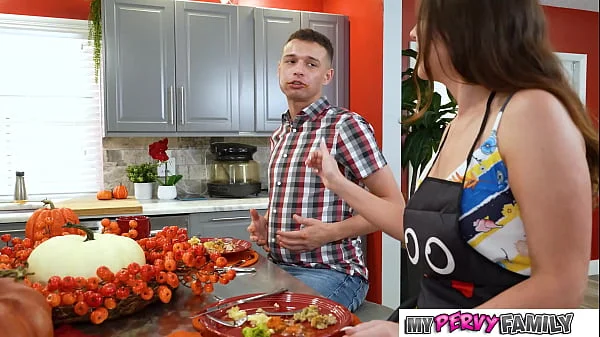 FULL SCENE - Lonely StepMom Stuffed By Hesitant Stepson On Thanksgiving - Amiee Cambridge