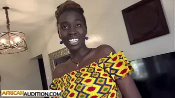African beauty exploited at a fake Music Video audition by a big dick white male