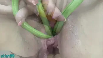 Japanese Lesbians Pee Hole Stretched Penetration & Cervix Fucking with huge vegetables