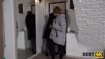 DEBT4k. Blonde coquette wants to buy new boots so why sells pussy