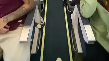 Busty stewardess flew on vacation with her lover and cummed hard on the plane toilet 10’000m alt