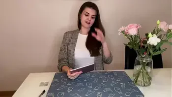 Stepmother cums hard over her pants when she was caught by stepson in the office