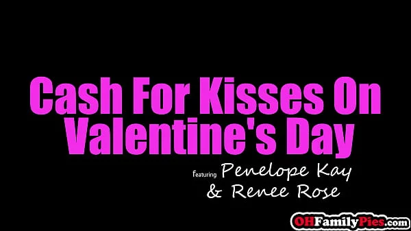 Lucky big cock stepbrother got a perfect double blowjob on Valentines day by Penelope Kay and sexy teen Renee Rose