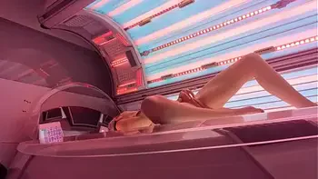 Solarium Cam Beautiful girl masturbates wet pussy till creampie