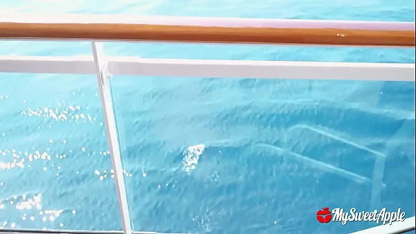 Horny Couple fucking on a Balcony Cruise for everyone to see - Public Sex in the Mediterranean