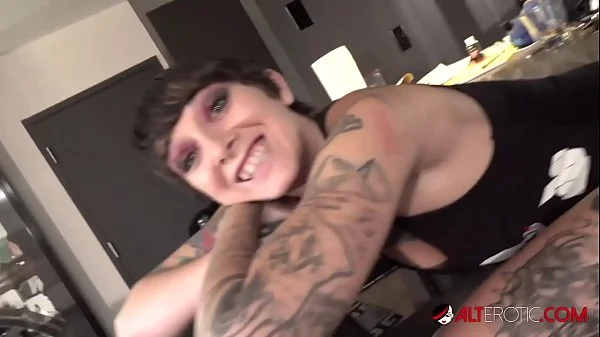 Behind the scenes fun with tattooed slut Sully Savage