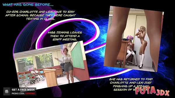 Futa3dX - Hot Teacher Shoves Her Big Futa Cock In Hot Big Tittied Babes