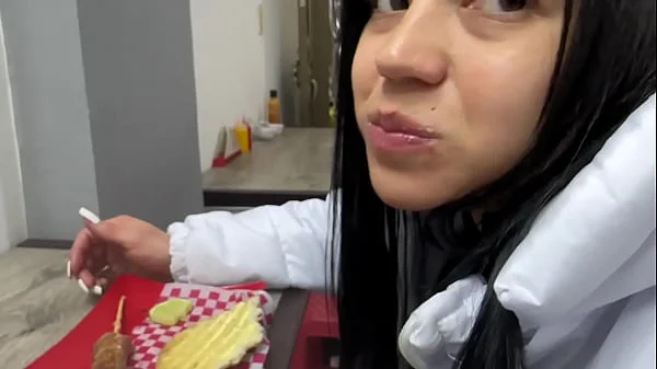 Little slut leaves with a fan that has just met