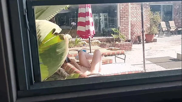 Kristi Love watched while naked poolside