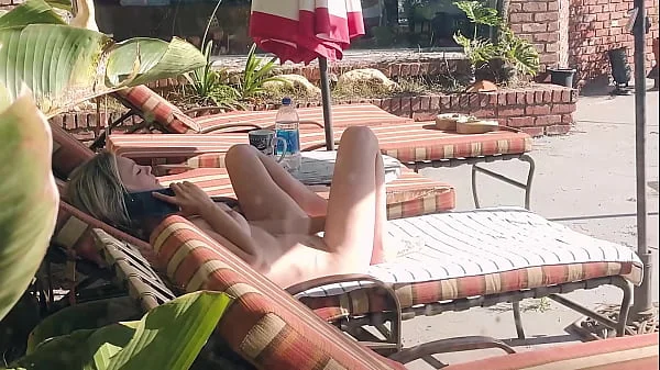 Kristi Love watched while naked poolside