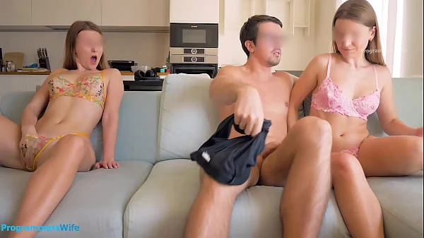 Fucking big ass beauty in front of wife cuckold, mutual masturbation ended with cum on ass - ProgrammersWife