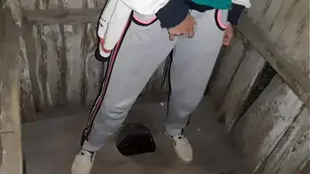 I caught my neighbor masturbating in the toilet on the street and I joined her - Lesbian Illusion Girls