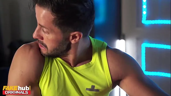 FAKEhub - gym bro sneakily fucks hot fit babe behind his girlfriends back ending in threesome