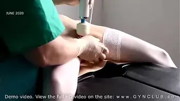 Exelent orgasm on gyno chair
