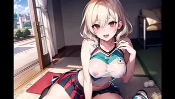 Hot Anime Cheerleader Motivating You Transparent Cloth (with pussy masturbation ASMR sound!)