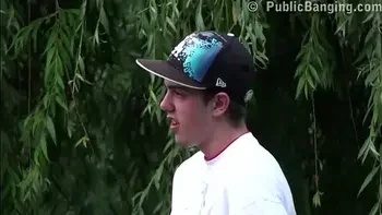 Public street teen threesome