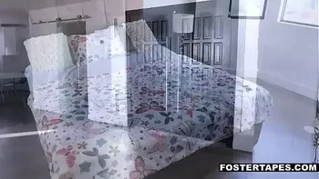 Katie Kush foster stepparents teaches her a lesson and takes her into a hot threesome sex