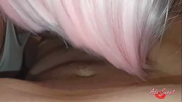 Hot teen with Big Tits sucks hard cock until cum covered