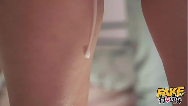 Fake Hostel - Guy accidentally shares his girlfriend who gets a creampie before sloppy threesome