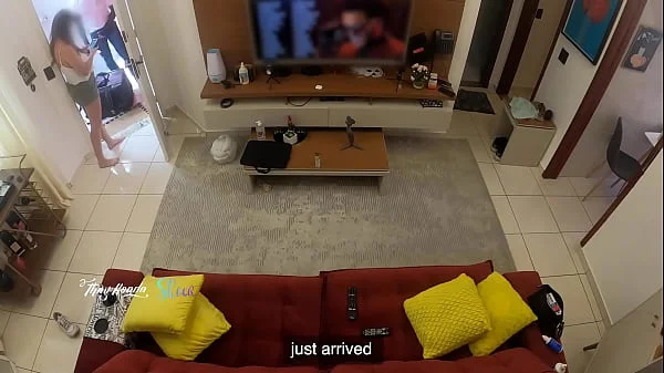 Hot wife Thay Ksada was recognized by the delivery man, she lets him suck her on the living room sofa - with English subtitles - teaser