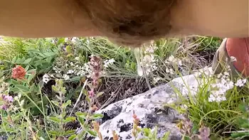 Pee outdoors, risky toilet  in the forest
