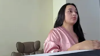 Latina Fucks While in Work Video Call