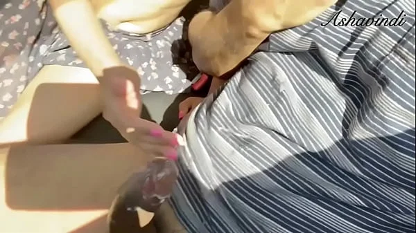 cute beb fingered giving handjob way drive