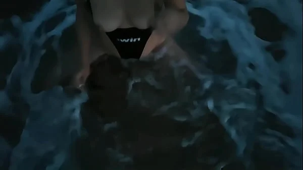 Blonde shows tits and sucks cock on a public beach