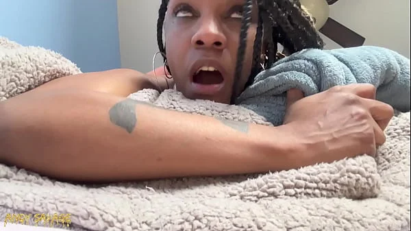 Big tits BLACK MILF Pov Blowjob & SQUIRT for white king