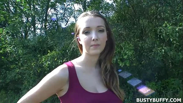 Busty Buffy fucked outdoors in POV