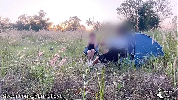 Outdoor sex on a camping trip with girlfriend.