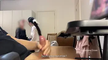 My stepmom and I caught my husband watching porn and masturbating.