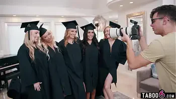 MILFs graduation party turns into an insane reverse gangbang party