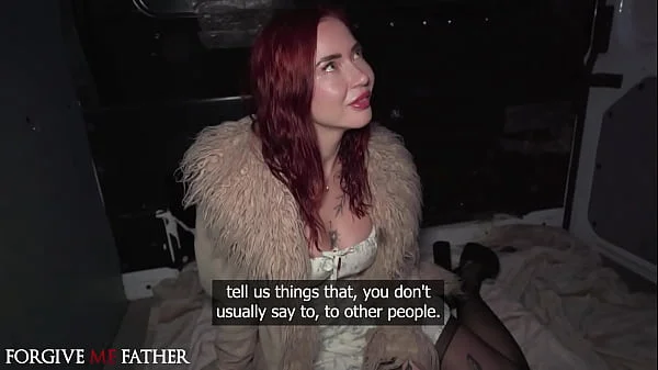 Latvian redhead Eva Ray locked in chastity for cheating hard rough sex after public pick up